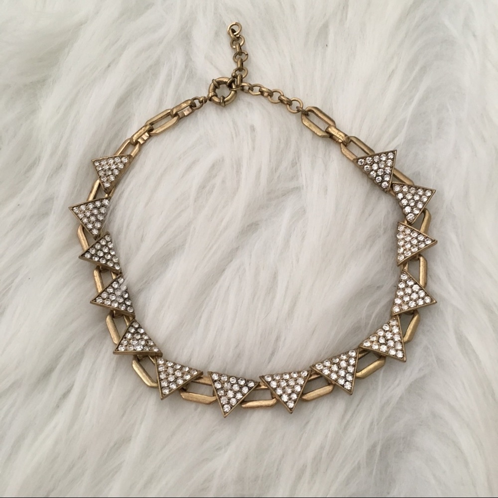 Gold Embellished Geometric Statement Necklace - image 1